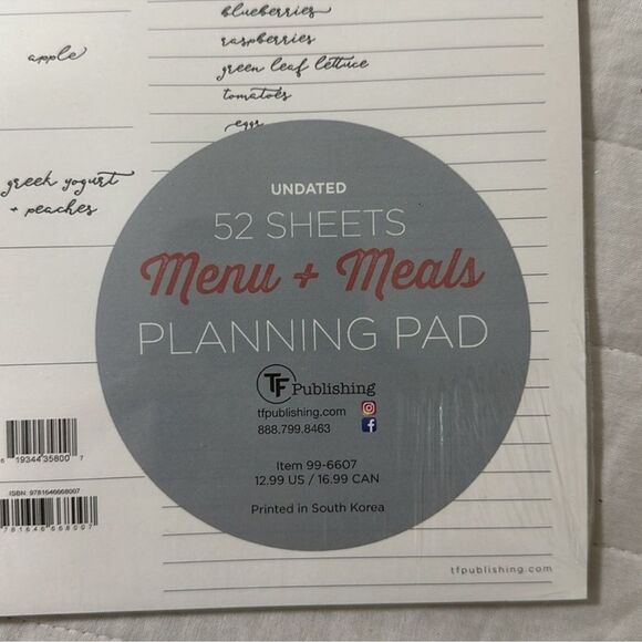 TF 52 Sheets Menu & Meals Calendar Planning Pad - Picture 10 of 10